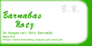 barnabas motz business card